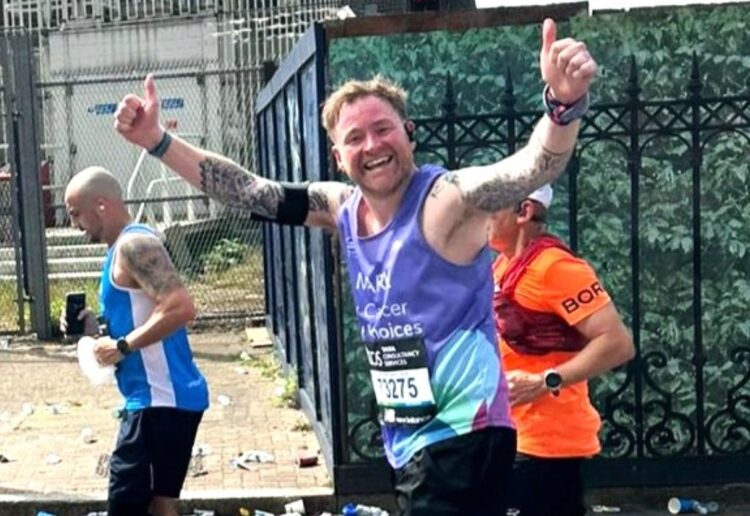 Mark, Chris, Jo, Adrian and Arthur all ran for My Cancer My Choices, in the London Marathon. Picture: MCMC