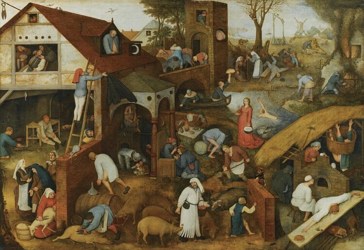 Pieter Bruegel painted everyday peasant life with humour and humility. Picture: Follower of Pieter the Elder, public domain picture via Wikimedia Commons