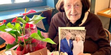 Wilhelmine celebrated 100 years, surrounded by her Link friends. Picture: Emma Merchant
