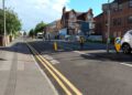 The cycle lane in Sidmouth Street, Reading. Barriers prevent cars from using the lane. Credit: James Aldridge, Local Democracy Reporting Service