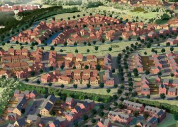 A sketch of what 600 homes could look like at Hatch Farm in Sindlesham, part of the Loddon Valley Garden Village proposed for Wokingham Borough. Credit: https://hatch-farm.co.uk/