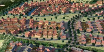 A sketch of what 600 homes could look like at Hatch Farm in Sindlesham, part of the Loddon Valley Garden Village proposed for Wokingham Borough. Credit: https://hatch-farm.co.uk/