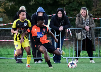 Aaron Peprah  in action at Lowther Road. Pic: Andrew Batt.