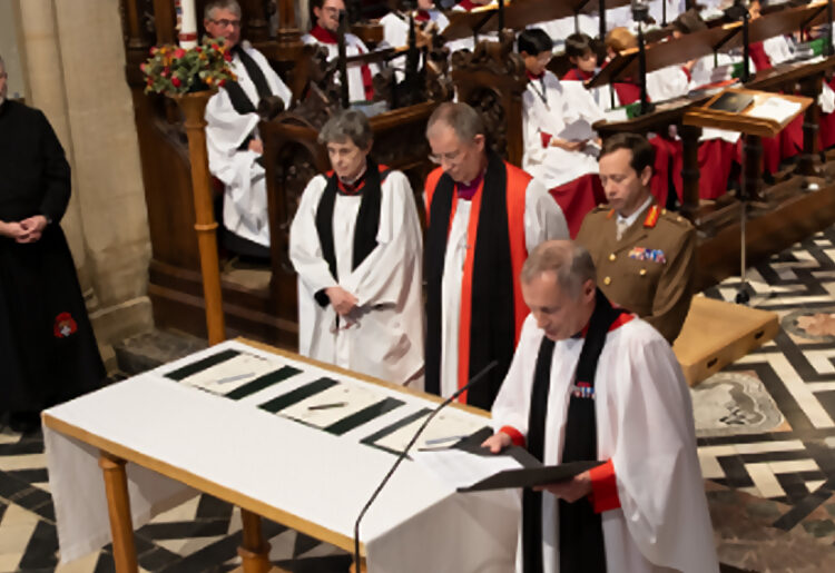 The signing of the covenant.