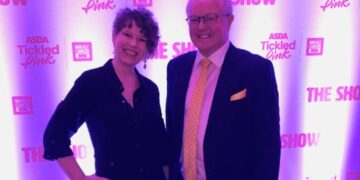 Claire Wraight and Clive Jones MP at the Breast Cancer Now Fashion Show. Image: Office of Clive Jones MP).
