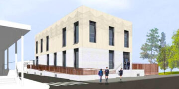 An impression of the new building.