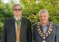 Councillor Alistair Neal (Liberal Democrats, St Nicolas), right, the Mayor of Earley Town Council for 2026/27, with deputy mayor cllr Andrew Long (Liberal Democrats, Cutbush). Credit: Earley Town Council