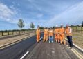 Cllr Adrian Betteridge, tyhe executive for highways,, Cllr Roberta Brooks and members of the WBC and Balfour Beatty project team, ahead of the opening of the new link road last week.