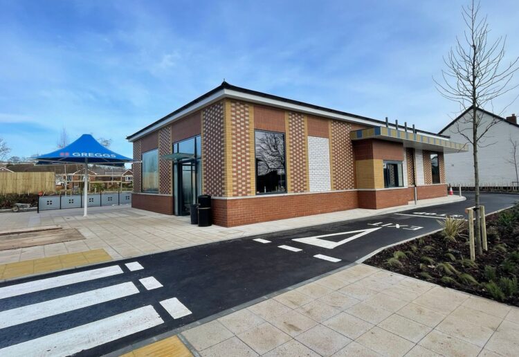 The service hatch and drive-thru exit for the new Greggs along the A4 Bath Road, Southcote. Credit: James Aldridge, Local Democracy Reporting Service