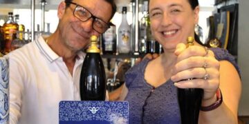Landlady Claire with partner Eddie.