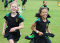 Pupils at Waverley Prep School ran to raise funds for Wokingham charity The Cowshed. Pictures: Waverley School