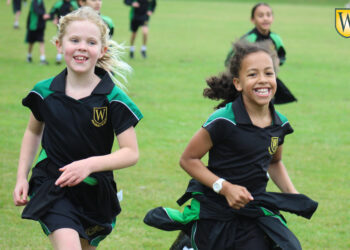 Pupils at Waverley Prep School ran to raise funds for Wokingham charity The Cowshed. Pictures: Waverley School