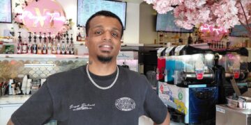 Kyle Alleyne from Mayas Treats dessert parlour at the precinct in Crockhamwell Road, Woodley. Credit: James Aldridge, Local Democracy Reporting Sevice