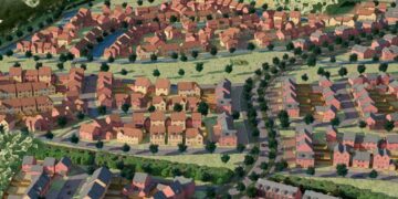 A sketch of what 600 homes could look like at Hatch Farm in Sindlesham, part of the Loddon Valley Garden Village proposed for Wokingham Borough. Credit: https://hatch-farm.co.uk/