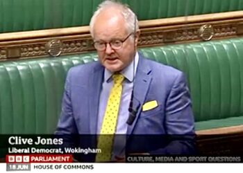 Clive Jones MP, speaking at the debate last week. Pic: BBC Parliament.