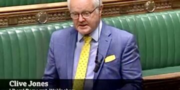 Clive Jones MP, speaking at the debate last week. Pic: BBC Parliament.