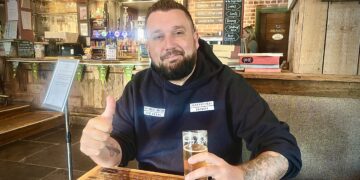 Dale Harvey at the Dog and Duck. Pic: Andrew Batt.