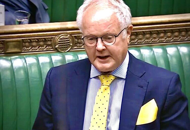 Clive Jones MP in the House of Commons last week: Pic: BBC Parliament.