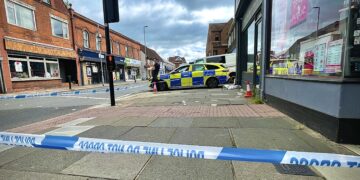 The scene in Peach Street on Sunday morning. Pic: Andrew Batt.