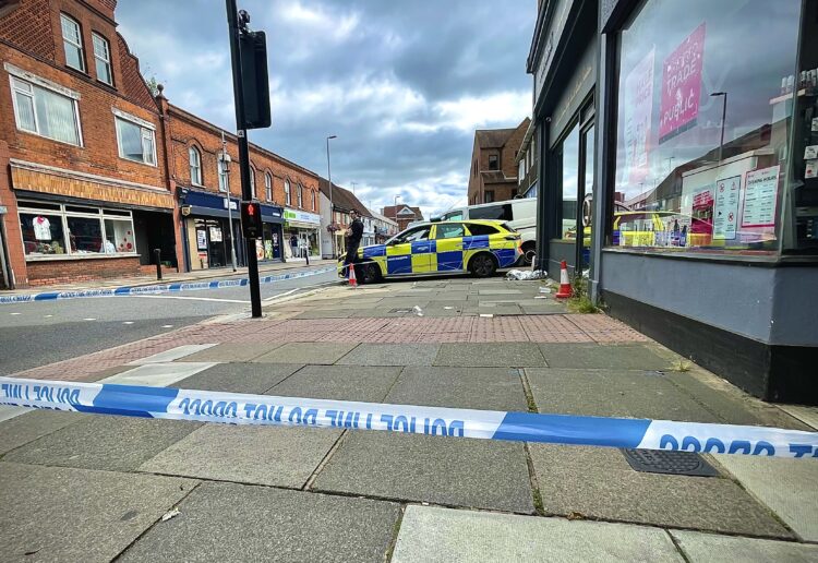 The scene in Peach Street on Sunday morning. Pic: Andrew Batt.