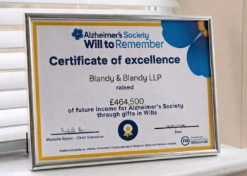 Blandy & Blandy has been supporting Alzheimer's Society?s 'Will to Remember' scheme since 2022.