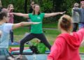 Park Yoga in Howard Palmer Park in Wokingham on Sunday morning.