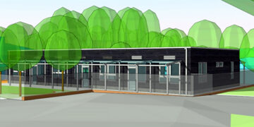 An impression of the new building.