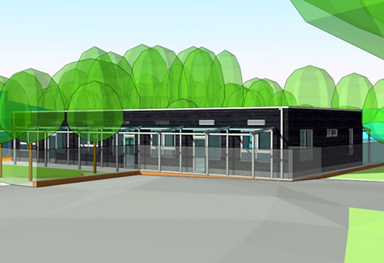 An impression of the new building.
