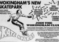 A newspaper ad from 1977 promoting the new skatepark.