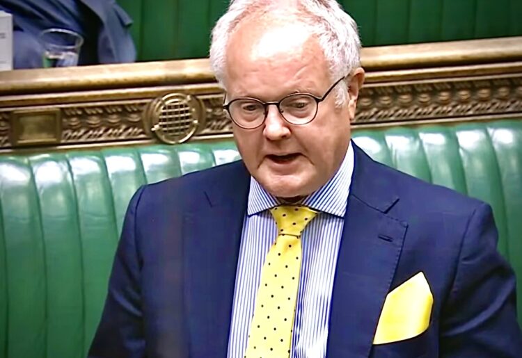 Clive Jones MP in the House of Commons last week: Pic: BBC Parliament.