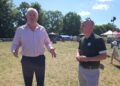 Col James Sunderland and Cllr John Edwards at the Crowthorne Carnival debating defence spending