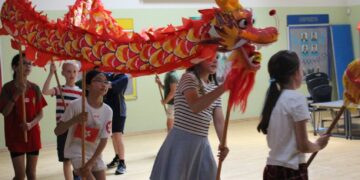 A Chinese dragon formed part of the event.