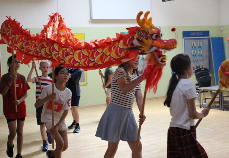 A Chinese dragon formed part of the event.