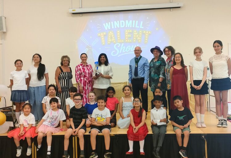 Pupils at Windmill School were excited to welcome special visitors to judge their end of year talent show. Picture: Annabel Harding