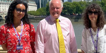 Clive Jones MP, welcomed Jasmine Dix, from The Holt, and Laima Dhimitri.
