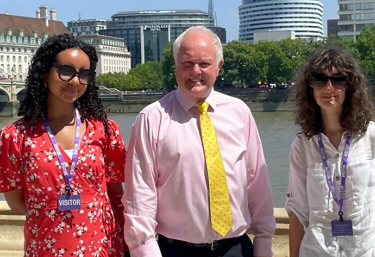 Clive Jones MP, welcomed Jasmine Dix, from The Holt, and Laima Dhimitri.