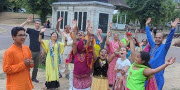 The Hare Krishnas (ISKCON), the organisers of the Rathayatra Festival in Reading. Credit: ISKCON Reading