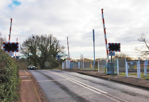 The level crossing at Star Lane in Wokingham, which will temporarily close for this phase of works.