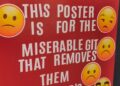 The message appeared last weeked.