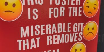 The message appeared last weeked.