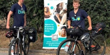 Harley and Noah have discovered the kindness of strangers as they cycle 840km for Berkshire Women's Aid. Picture: BWA