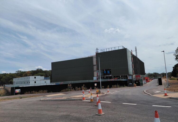 The Natural History Museum Unlocked, which is being built near the M4 at Thames Valley Science Park in Shinfield. Credit: James Aldridge, Local Democracy Reporting Service