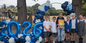 There were smiles and tears as the St Nicholas Primary School community said goodbye to Denise Lynch. Picture: St Nicholas Primary