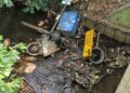 The rubbish in the Emm Brook near the Woosehill roundabout. Pic: Supplied.