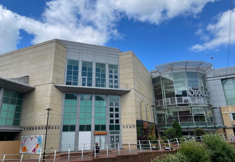 The former House of Fraser department store at The Oracle. A glass atrium at roof level is set to be removed. Credit: James Aldridge, Local Democracy Reporting Service