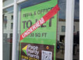 Another sticker appeared on the former Barclays Bank building in Market Place. Pic: Supplied.