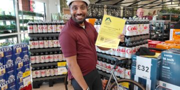 Charanjeet Singh, store manager at Tesco Wokingham Superstore, set himself the challenge of cycling 50 miles in aid of Alexander Devine Children?s Hospice Service. Picture: Tesco Wokingham