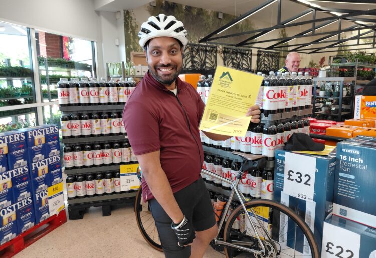 Charanjeet Singh, store manager at Tesco Wokingham Superstore, set himself the challenge of cycling 50 miles in aid of Alexander Devine Children?s Hospice Service. Picture: Tesco Wokingham