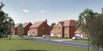 A CGI for the approved outline plan for up to 75 homes on land to the west of Park Lane, Charvil. Credit: Hicks Developments / Red Kite Consultancy