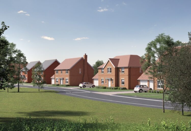A CGI for the approved outline plan for up to 75 homes on land to the west of Park Lane, Charvil. Credit: Hicks Developments / Red Kite Consultancy